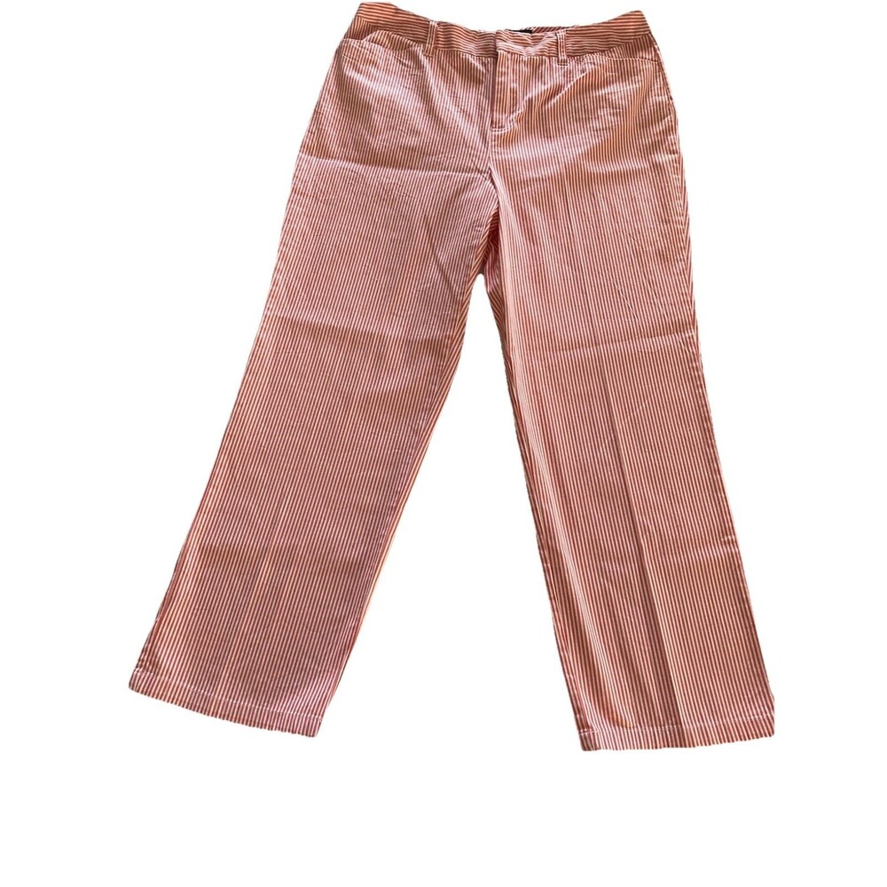 Chadwick’s Ankle Pants Women’s Size 8 Red Striped Classic Excellent Condition